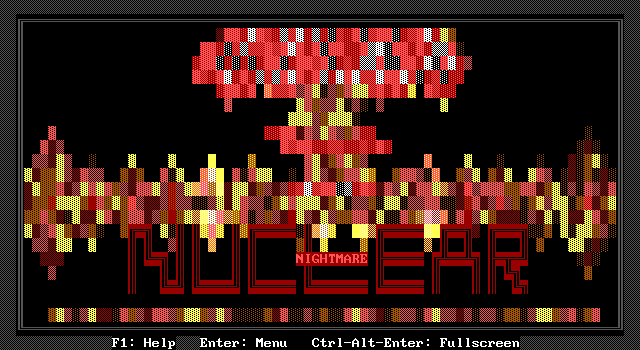 Title screen of 'Nuclear Nightmare'.