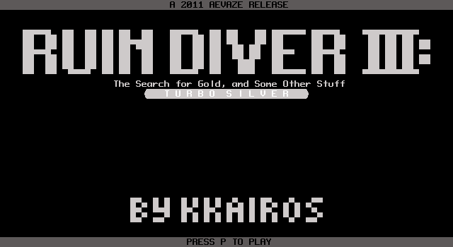 Title screen of 'Ruin Diver III'.