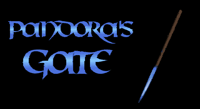 Title screen of 'Pandora's Gate'.