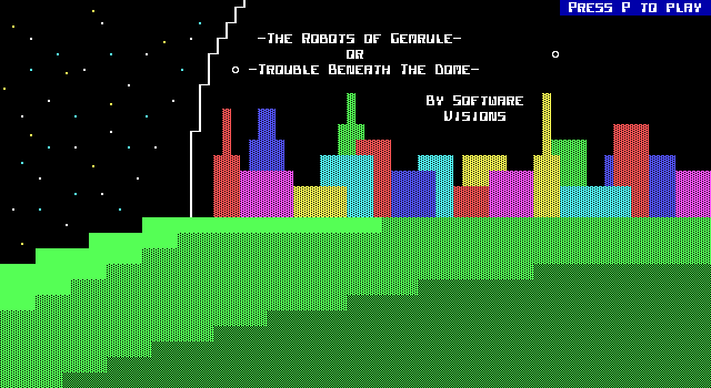 Title screen of 'Robots of Gemrule'.