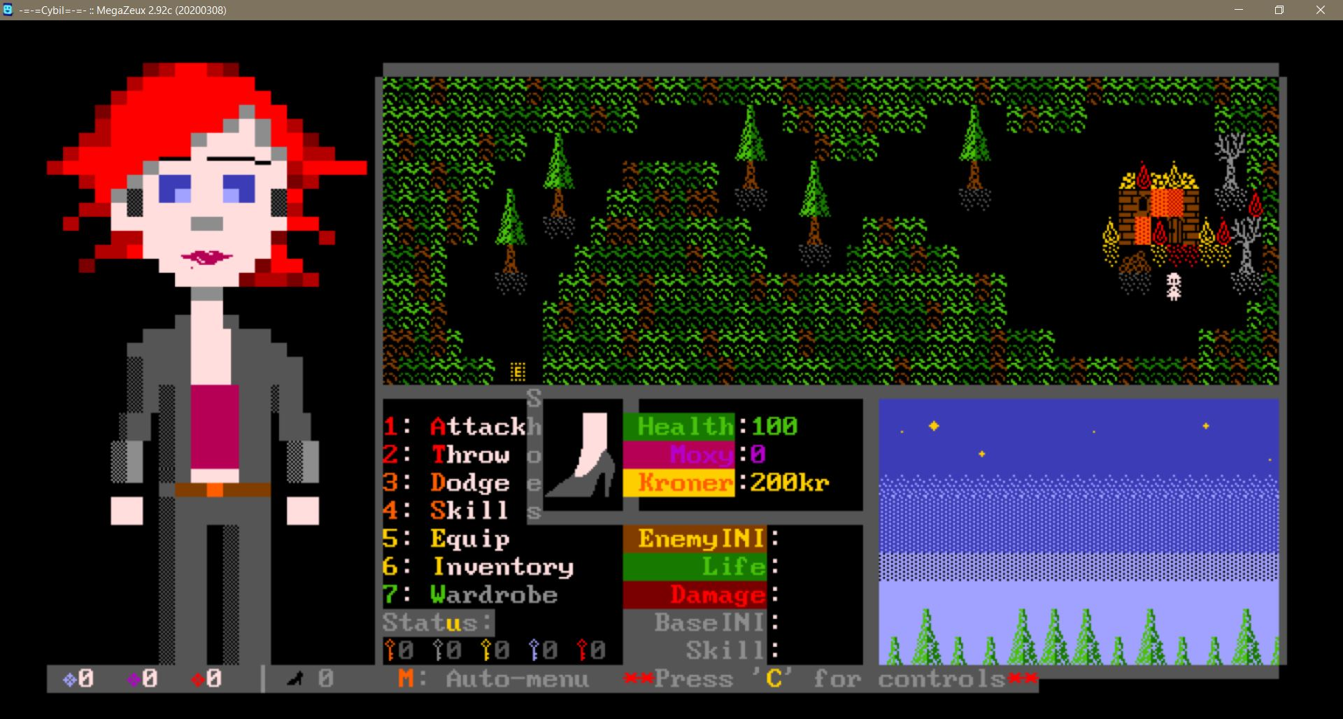 Title screen of 'Cybil'.